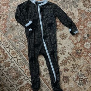 Kickee Pants Black and White Kids Footie